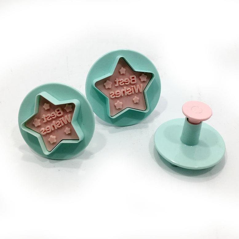 Bas Çıkart Sistem Mesajlı Yıldız 3lü Şeker Hamuru Kurabiye Kalıbı