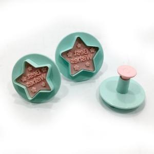 Bas Çıkart Sistem Mesajlı Yıldız 3lü Şeker Hamuru Kurabiye Kalıbı