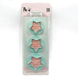 Bas Çıkart Sistem Mesajlı Yıldız 3lü Şeker Hamuru Kurabiye Kalıbı