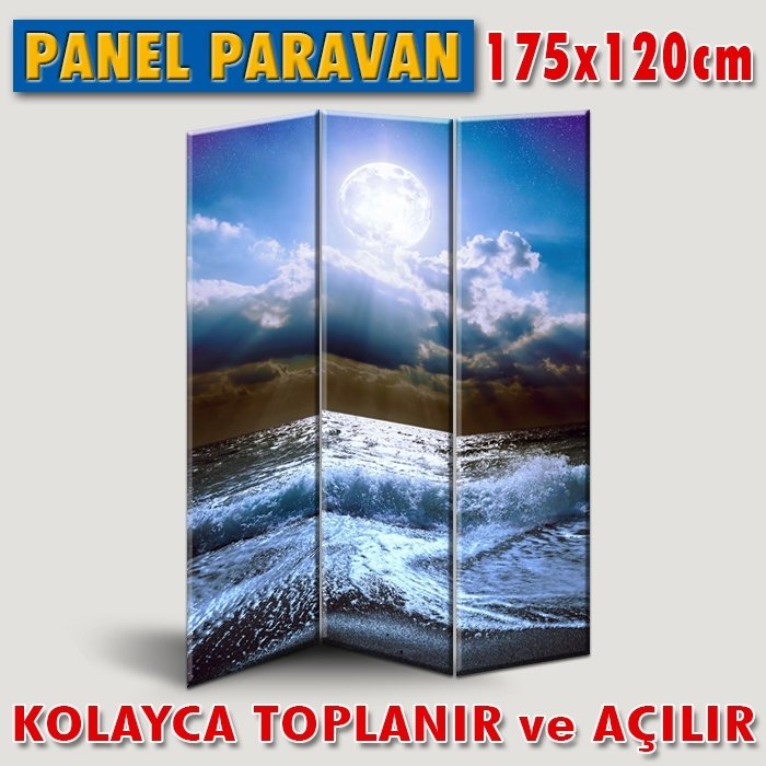 GÖRSELLİ KATLANIR PANEL BÖLME SİSTEMİ - DERİN MEHTAPLI GECE