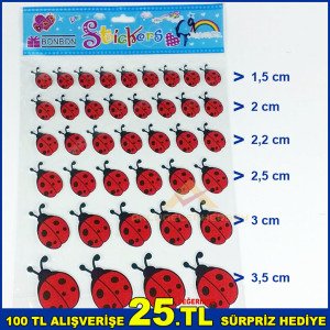 Uğur Böceği Stickers (telefon-tablet-laptop-defter-kitap-stickers)