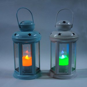 Yıldızlı Motifli Ferforje Metal Mumluk - Tea Light Mumluk - Kafes Mumluk - Dekoratif Mumluk - Şamdan