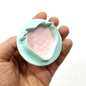 Bas Çıkart Sistem Çilek Şekilli 3lü Şeker Hamuru Kurabiye Kalıbı