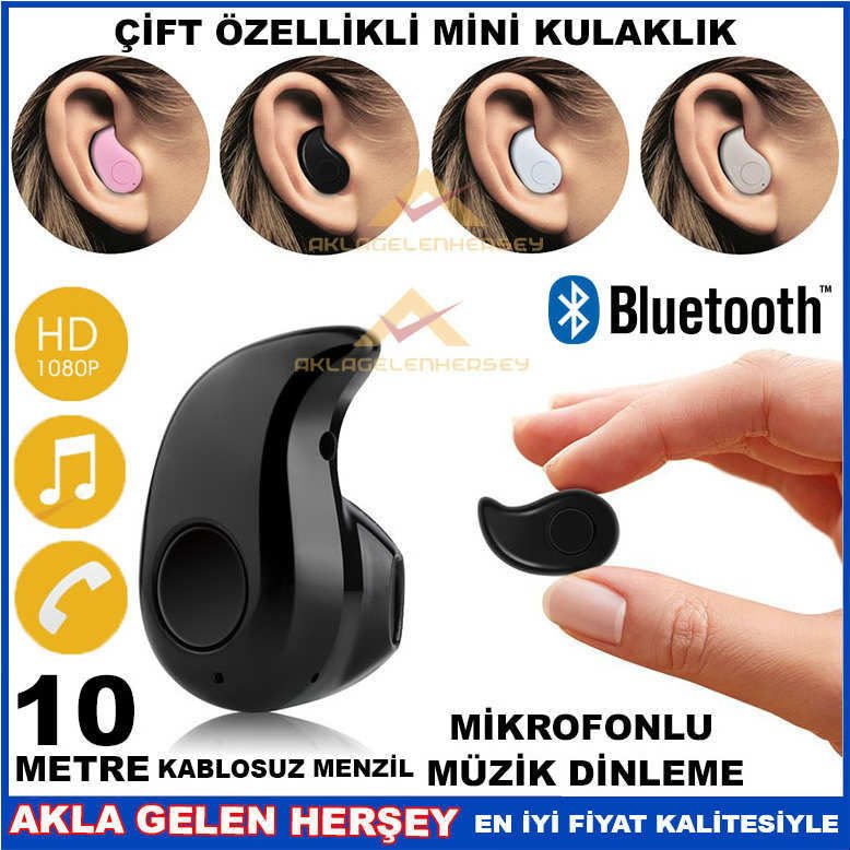 ÇOK FONKSİYONLU MİNİ BLUETOOTH KULAKLIK SİYAH
