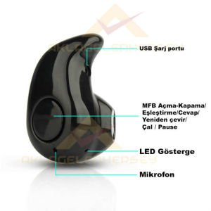 ÇOK FONKSİYONLU MİNİ BLUETOOTH KULAKLIK SİYAH