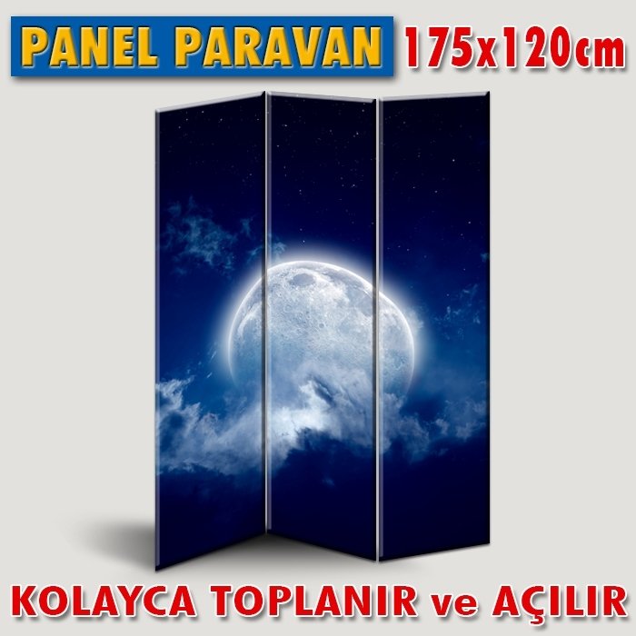 GÖRSELLİ KATLANIR PANEL BÖLME SİSTEMİ - BULUTLU GECEDE MEHTAP