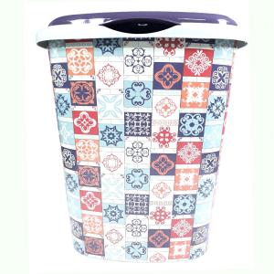 RENKLİ DESENLE KİRLİ SEPETİ BANYO 50x35x42 60 LT 