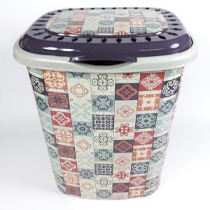 RENKLİ DESENLE KİRLİ SEPETİ BANYO 50x35x42 60 LT 