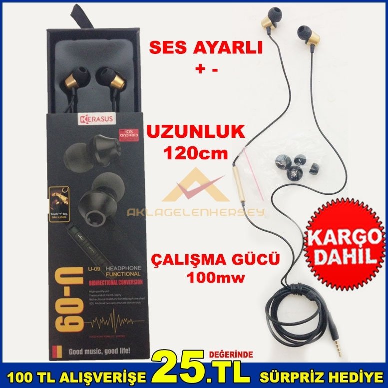 120cm KABLO UZUNLUĞU SES KISMA-SES AÇMA YÜKSEK KALİTE KULAKLIK