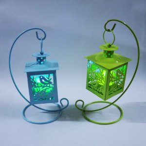 Ayaklı Kuş Motifli Ferforje Metal Mumluk - Tea Light Mumluk - Kafes Mumluk - Dekoratif Mumluk