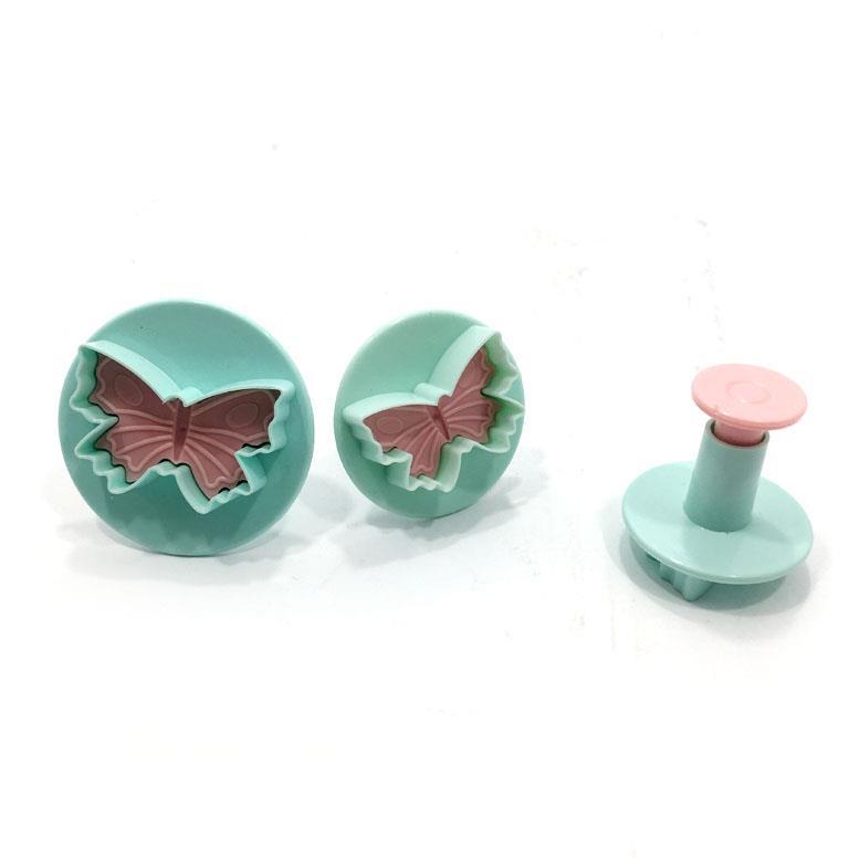 Bas Çıkart Model Kelebek Şekilli 3lü Şeker Hamuru Kurabiye Kalıbı