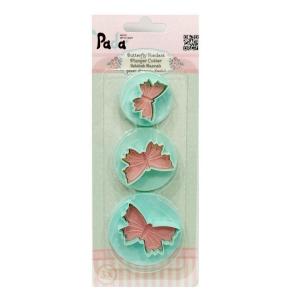 Bas Çıkart Model Kelebek Şekilli 3lü Şeker Hamuru Kurabiye Kalıbı