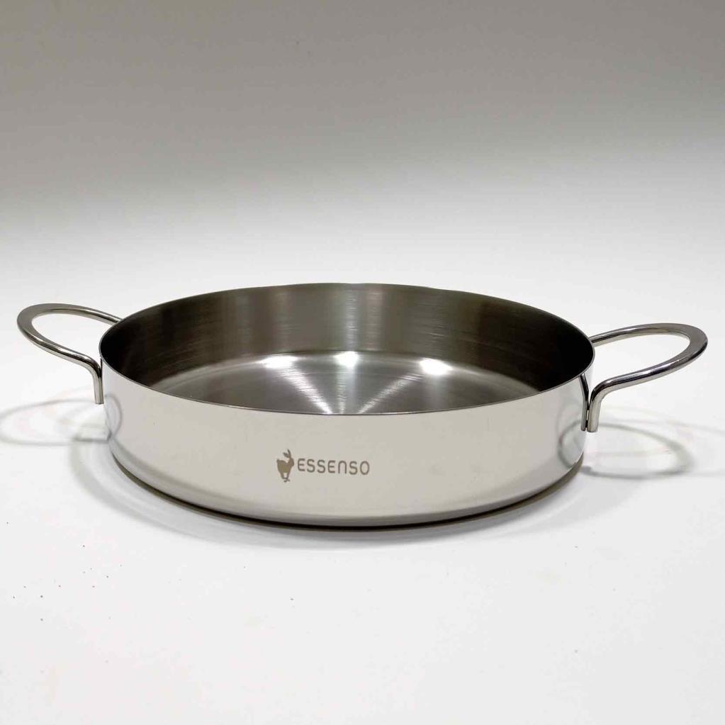 Essenso 18/10 Çelik 304 Kalite Yumurta Sahanı 2 Çelik Kulplu Ömürlük Garantili Çok Amaçlı Tava Ø20cm