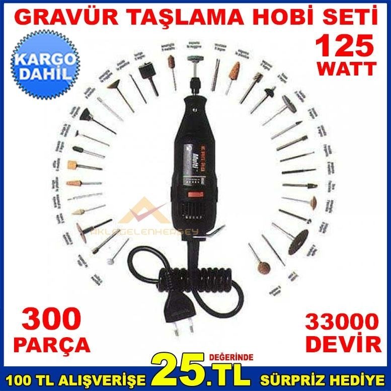 125W MOTOR İLE 300 PARÇA BAN-CO GRAVÜR KALIPÇI TAŞLAMA HOBİ SETİ