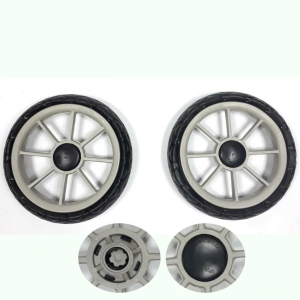 2 adet Büyük Boy Pazar Arabası Teker Takımı Ø20cm 2 Teker Fiyatı Pazar Arabası 20x20 Cm Teker Takımı Plastik Siyah Beyaz