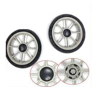 2 adet Büyük Boy Pazar Arabası Teker Takımı Ø20cm 2 Teker Fiyatı Pazar Arabası 20x20 Cm Teker Takımı Plastik Siyah Beyaz