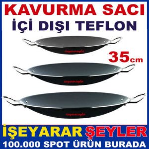 İÇİ DIŞI TEFLON BÜYÜK BOY KAVURMA SACI 35cm