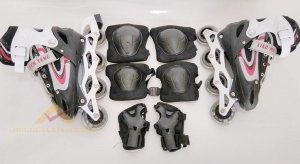 Işıklı Silikon Tekerli l-39-42 Ayarlanabilir Siyah Paten Set