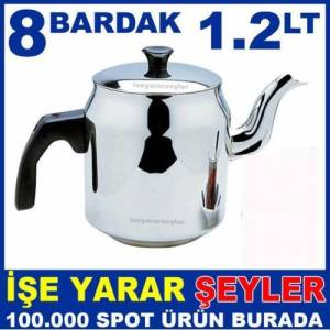 STANDART BOY ÇAYDANLIK ÜSTÜ ÇELİK DEMLİK 1.2L PASLANMAZ ÇELİK