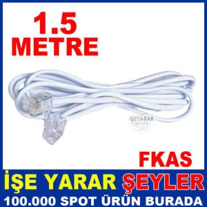 1.5 METRE TELEFON KABLOSU TEK HAT 2 UCU JACKLI