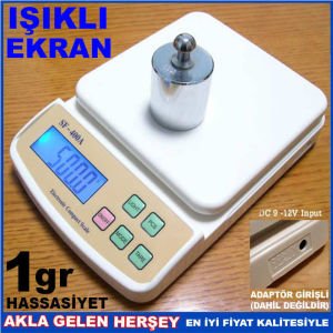 10kg KAPASİTELİ 1gr HASSASİYET MUTFAK TARTISI
