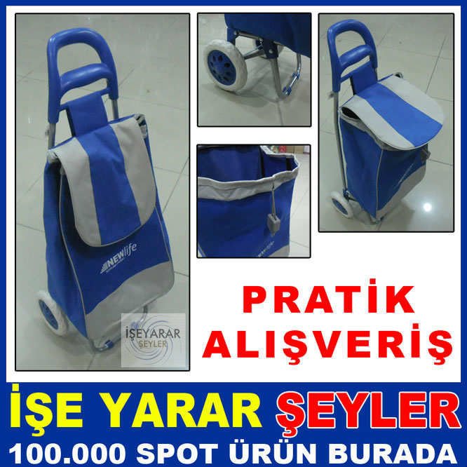 DAYANIKLI PORTABL PRATİK ALIŞVERİŞ PAZAR ARABASI