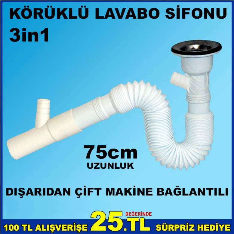 ÇAMAŞIR, BULAŞIK MAKİNESİ BAĞLANTI LAVABO SİFONU