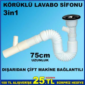 ÇAMAŞIR, BULAŞIK MAKİNESİ BAĞLANTI LAVABO SİFONU