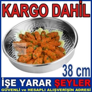 EN İYİ KALİTE ÇİĞ KÖFTE TEPSİSİ 38 CM PASLANMAZ ÇELİK KARGO DAHİL