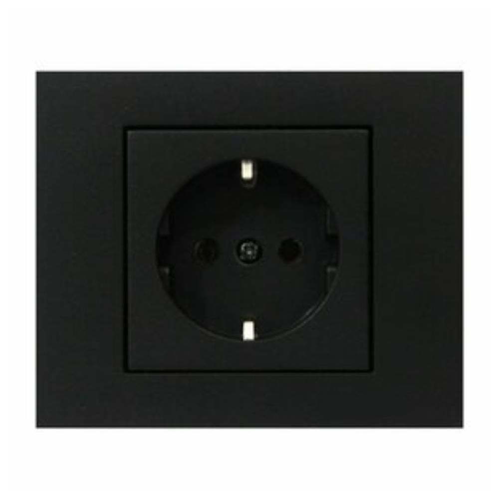 Siyah Çerçeveli Topraklı Priz