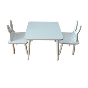 Ahşap Çocuk Aktivite Oyun Masa Sandalye Takımı - 1 Masa 2 Sandalye