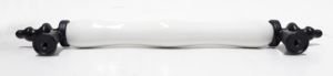 Delikler Arası 13cm Boyu 18cm Metal ve Porselen Üstüne Desenli   3 Renk Çekmece Kulpu siyah