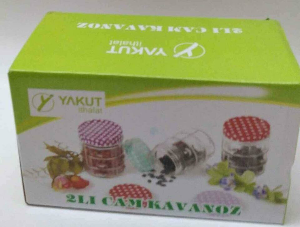 Yakut İkili Cam Kavanoz Metal Kapaklı 10 Cm D-6