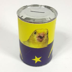 Sarı Lacivert Fenerbahçe Taraftar Figürlü 9cm Çap 12cm Yükseklik Klasik Nostaljik Teneke Kumbara