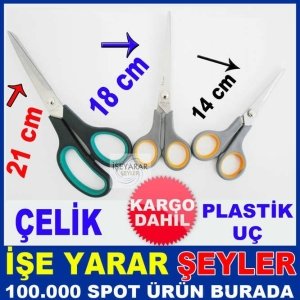 14 cm ERGONOMİK PLASTİK SAPLI ÇELİK MAKAS KD