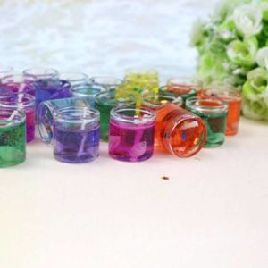 Deniz kabuklarıyla süslü cam fanuslu jel mumlar 16 adet rengarenk mum seti doğum günü düğün mumları