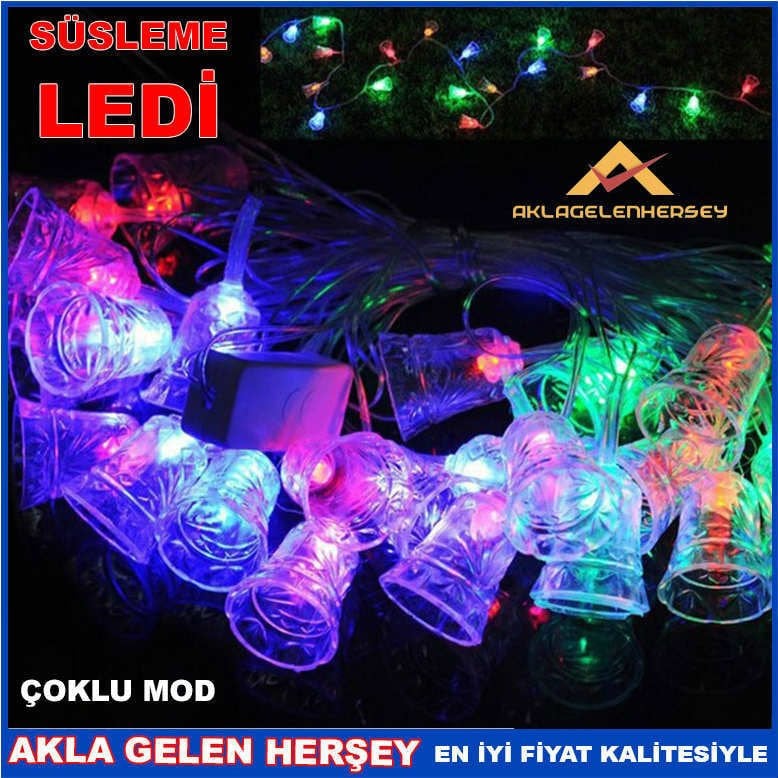 ÇAN ŞEKLİNDE 20'Lİ ÇOK MODLU RENKLİ SÜSLEME LEDİ