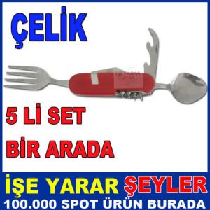 ÇOK AMAÇLI KATLANABİLİR BIÇAK KAŞIK ÇATAL SETİ