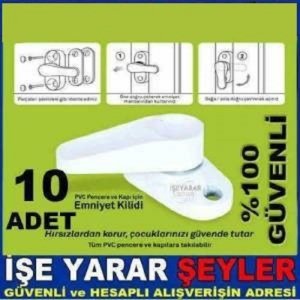 PVC KAPI-PENCERE İÇİN 10 ADET MANDALLI KİLİT PİMAPEN ÇOCUK KİLİDİ