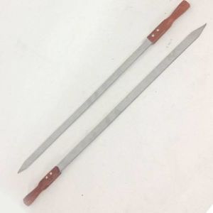 Ağaç Saplı 304 Kalite Paslanmaz Çelik 57cm Uzunluğunda Ömür Boyu Garantili Adana,Urfa Kebap Şişi