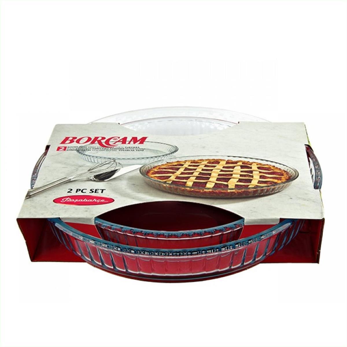 Borcam 159022 2 Li Yuvarlak Tepsi Seti 32X32x5 + 26x26x4 Ebatlarında Paşabahçe Kalitesiyle