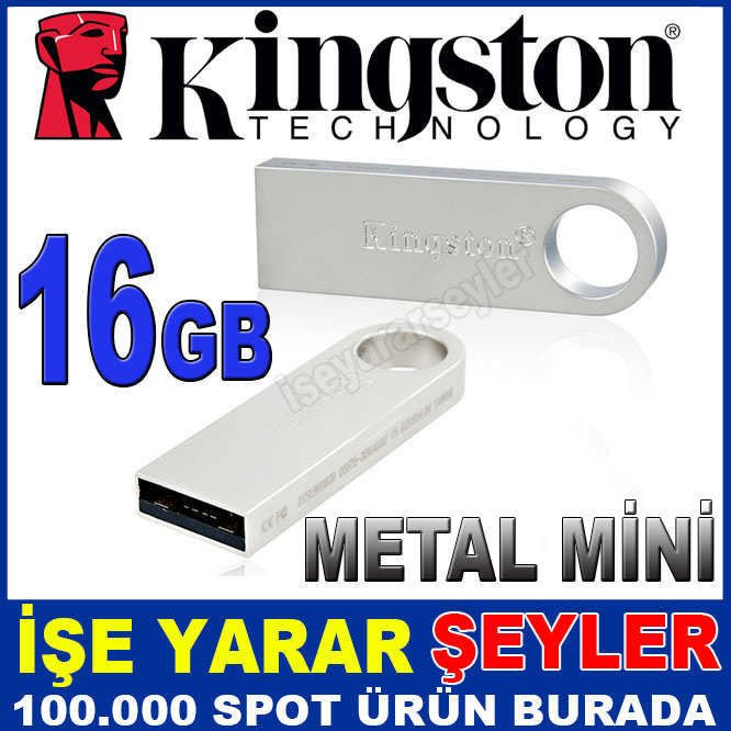KINGSTON 16GB MİNİ METAL USB BELLEK FLASH DİSK