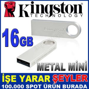 KINGSTON 16GB MİNİ METAL USB BELLEK FLASH DİSK