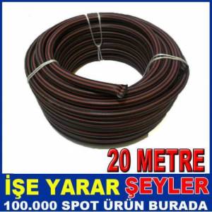 20 Metre Çizgili Çift Katmanlı Bahçe Hortumu