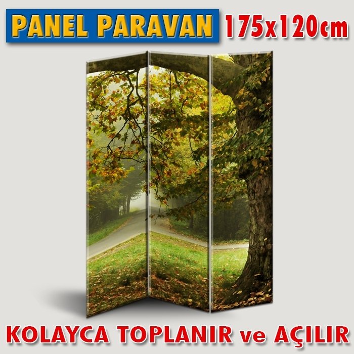 GÖRSELLİ KATLANIR PANEL BÖLME SİSTEMİ-PARKTA SONBAHAR AĞAÇLARI
