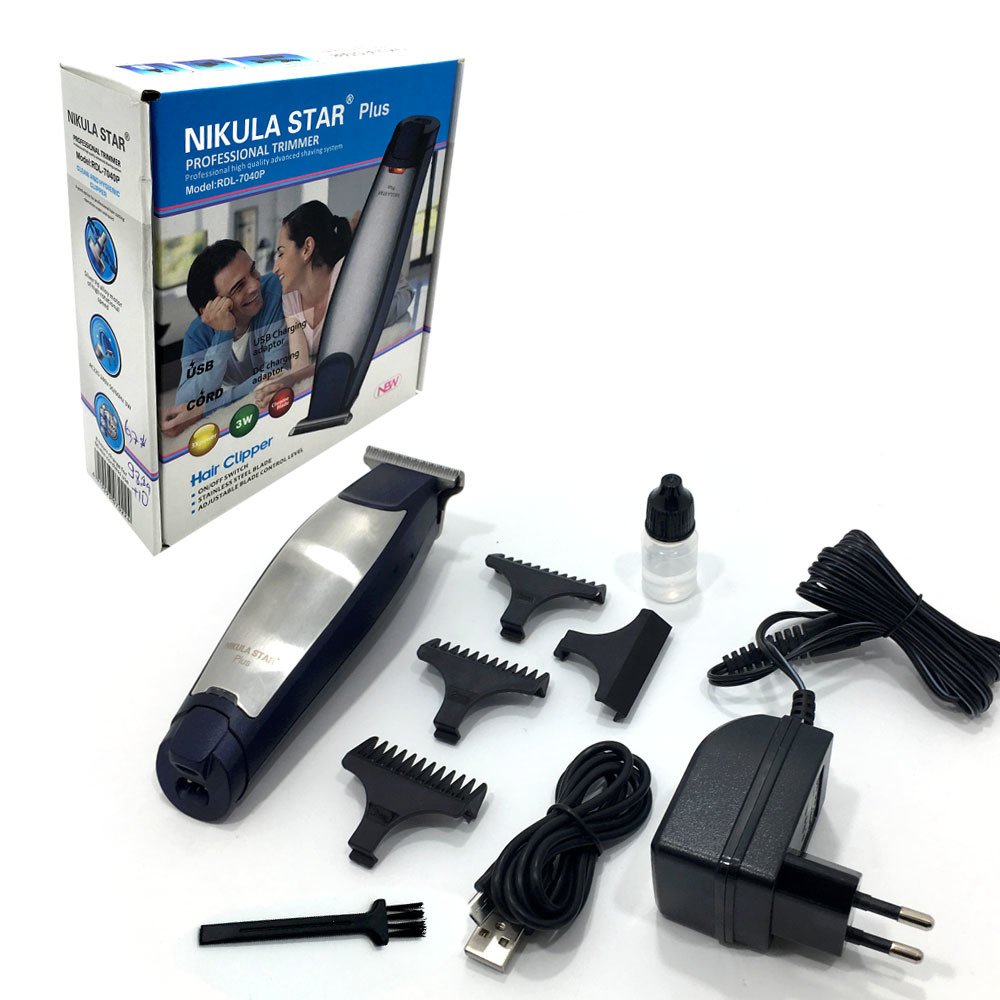 Usb Şarjlı T Tipi Bıçaklı Saç Sakal Tıraş Makinesi Nikula Star RDL-7040P 3 Taraklı Kablolu Kablosuz