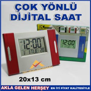 DİJİTAL TERMOMETRE'Lİ LCD DUVAR VE MASA SAATİ