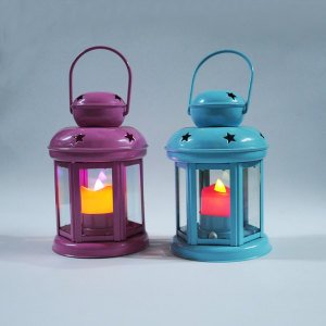 Motifli Ferforje Metal Kafes Mumluk - Tea Light Mumluk - Kafes Mumluk - Dekoratif Mumluk 15x10cm