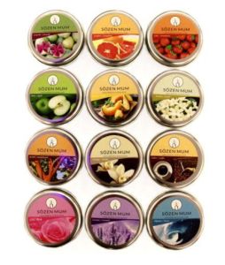 7cm Çapında Metal Yuvarlak Kapaklı Kutuda  Rengarenk Farklı Kokulu Sözen Mum