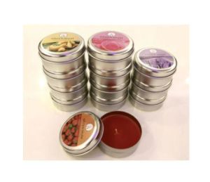 7cm Çapında Metal Yuvarlak Kapaklı Kutuda  Rengarenk Farklı Kokulu Sözen Mum